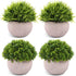 CEWOR 4 Packs Artificial Potted Plants Bathroom Home Office Decor Mini Fake Greenery Faux Topiary Shrubs Plants for Desk Decoration