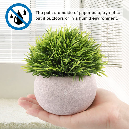 CEWOR 4 Packs Artificial Potted Plants Bathroom Home Office Decor Mini Fake Greenery Faux Topiary Shrubs Plants for Desk Decoration