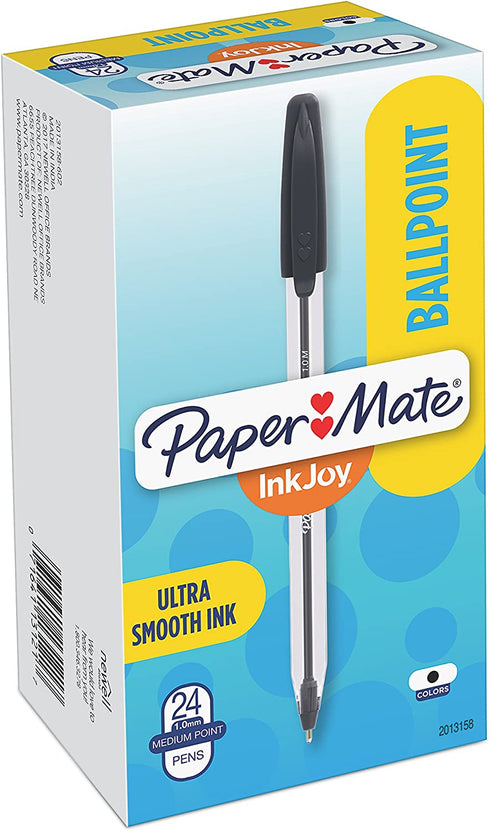 Paper Mate 2013158 InkJoy 50ST Ballpoint Pens, Ultra Smooth Ink, Reliable and Fluid 1.0mm Medium Tip, Pack of 24, Black