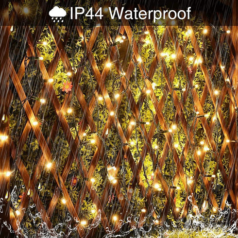 JMEXSUSS 66ft 200 LED Christmas Lights Indoor Outdoor, Warm White Christmas Tree Lights Green Wire, 8 Modes Plug in Waterproof Twinkle String Lights, for Bedroom, Wedding, Holiday Tree Decorations