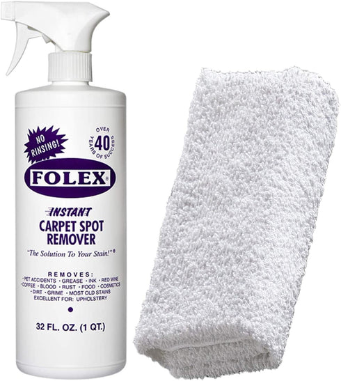 Cemko Cleaning Cloth + FOLEX Instant Carpet Spot Remover | Instant Carpet Spot Remover Kit, 32oz