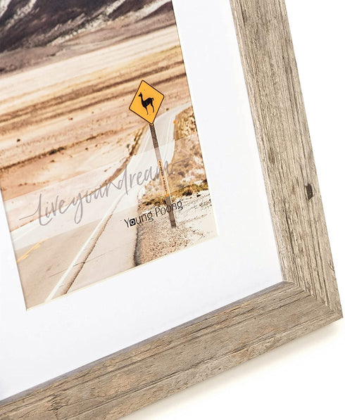 YOUNG POONG 5x7 Rustic Picture Frame for Table-Top Display and Wall Mounting Photo Frame(5x7-3Pack,Rotten Grey)
