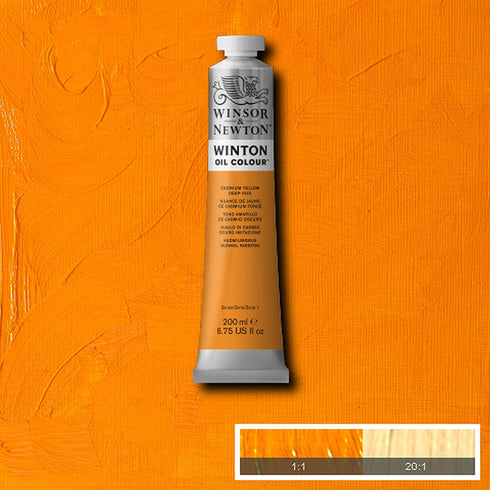 Winsor & Newton Winton Oil Color Paint, 200-ml Tube, Cadmium Yellow Deep Hue