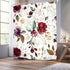 Homewelle Burgundy Floral Shower Curtain Botanical Rustic Flower 60Wx72L Inch Cute Vintage Wildflower Elegant Herbs Retro Spring Plant Nature Aesthetic Classic Polyester Fabric Bathroom Bathtub