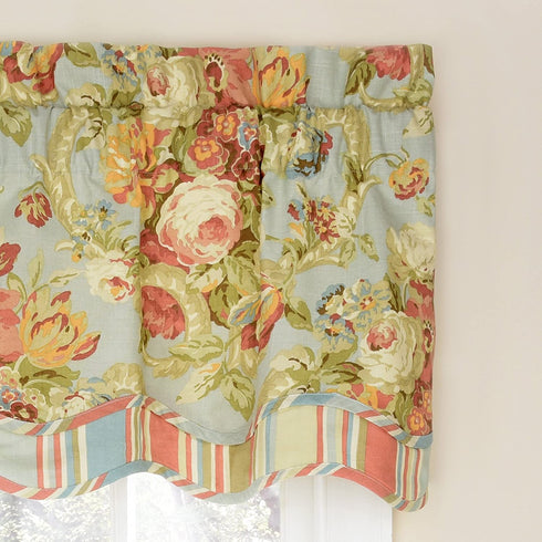 Waverly Spring Bling Valances for Windows Rod Pocket Curtains for Kitchen and Living Room, 52" x 18", Vapor