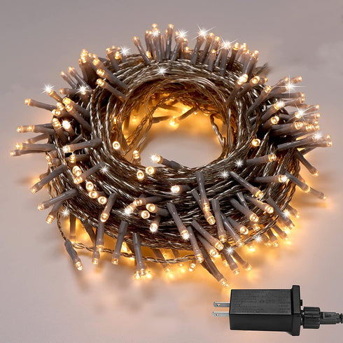 Seasonal Buddy 131FT 400LED Christmas String Lights (Warm White) Outdoor/Indoor Use(UL Certified)IP44 Waterproof) , Plug in Fairy String Lights for Christmas Tree Decoration, 8 Lighting Modes