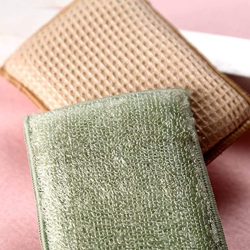 KMAKII Bamboo Kitchen Sponges Dish Sponge Super Absorbent Natural Dish Sponges,3 Color, Pack of 6