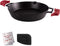 Cast Iron Skillet - 12"-Inch Dual Handle Frying Pan + Silicone Handle Holder Covers + Pan Scraper - Pre-Seasoned Oven, Grill, Fire, BBQ, Stovetop, Induction Safe Kitchen Cookware - Indoor/Outdoor Use