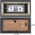 Space Art Deco, Black Dollar Bill/License Holder Frame with Silver Beveled Edge with Black Mat, Tempered Glass - Easel Stand/Wall Mount - Sawtooth Hangers (Black/Silver, 1-Pack)