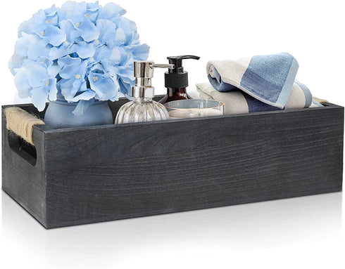 Bathroom Decor Box Toilet Paper Holder Wood Tank Boxes Paper Storage Basket with Artificial Flower Bathroom Kitchen Table Counter Farmhouse Home Decor