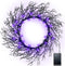 TURNMEON 20 Inch Prelit Halloween Wreath with Timer 30 LED for Front Door Halloween Decorations Purple Lights Battery Operated Glitter Scary Black Wreath Halloween Decoration Indoor Outdoor Home Party
