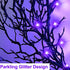 TURNMEON 20 Inch Prelit Halloween Wreath with Timer 30 LED for Front Door Halloween Decorations Purple Lights Battery Operated Glitter Scary Black Wreath Halloween Decoration Indoor Outdoor Home Party