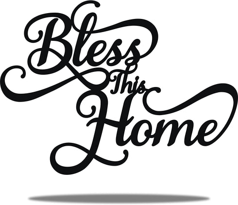 Vivegate Bless This Home Wall Decor Black Metal Art 18X13 Bless This Home Metal Wall Stencil Decor Entryway Living Room Decoration Signs