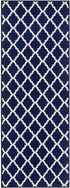 Ottomanson Glamour Collection Non-slip Trellis Design Runner Rug, 2'2" x 6', Navy