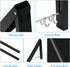 Tinfol Wall Mounted Clothes Drying Rack, 2pc Black Folding Cloth Hanger with Rod, Retractable Aluminum Home Storage Organiser Space Savers Coat Hanger for Laundry Room, Bathroom, Balcony