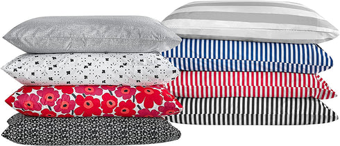 Marimekko Percale Collection Sheet Set-100% Cotton, Crisp & Cool, Lightweight & Moisture-Wicking Bedding, Twin/Twin XL, AJO Blue