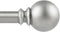 KAMANINA 1 Inch Curtain Rod Telescoping Single Drapery Rod 36 to 72 Inches (3-6 Feet), Round Finials, Silver