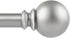 KAMANINA 1 Inch Curtain Rod Telescoping Single Drapery Rod 36 to 72 Inches (3-6 Feet), Round Finials, Silver