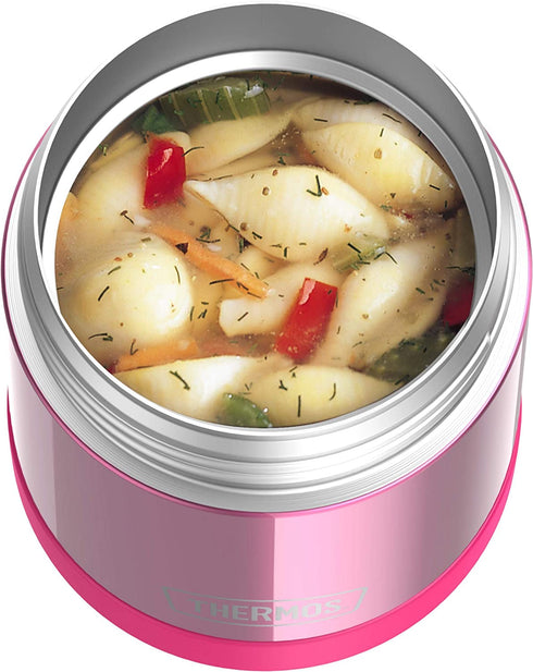 THERMOS FUNTAINER 10 Ounce Stainless Steel Vacuum Insulated Kids Food Jar with Folding Spoon, Pink