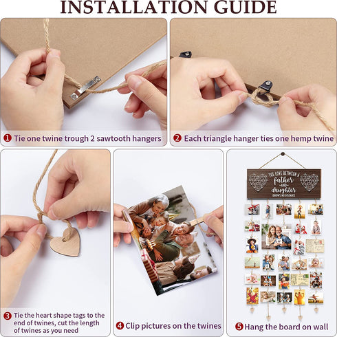 Dad Birthday Gifts Father's Day Gifts for Dad from Daughter Kid, Dad Picture Frame Daughter Gifts, Christmas Gifts for Dad Who Has Everything Daughter Husband, Hanging Photo Display Collage Frame
