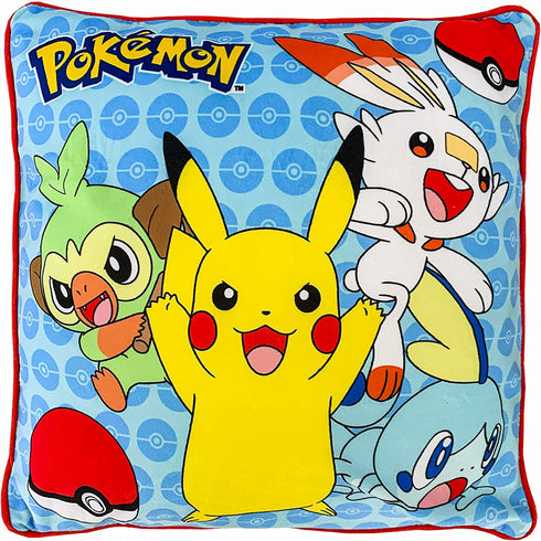 Franco Kids Bedding Soft Decorative Pillow Cover, 15 in x 15 in, Pokemon