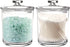 Youngever 2 Pack 15 Ounce Clear Plastic Apothecary Jars, Qtip Holder, Cotton Swab Holder, Bathroom Vanity Organizer for Cotton Balls, Cotton Swab, Qtips
