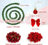 ICNOW 72Feet/22M Christmas Garland With 24 Christmas Ball Ornaments and 36 Red Bows Home Decorated Garlands Artificial Pine Christmas Decoration for Home Garden Holiday Wedding Party Stairs Fireplaces