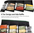 QIZENME Spice Rack, Spice Drawer Organizer for Kitchen Drawer Cabinets- Adjustable 4 Slanted Tier Spice Storage Organizer Insert for Drawer Kitchen, Expands 12"to 24", Black