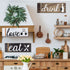 9PCS Kitchen Wall Decor Wooden Home Signs, Rustic Love Drink Eat Signs Kitchen Decor Home Wall Plaque with Hanging Hole and Invisible Nails, Kitchen Art Dining Room Bar Cafe Decoration