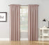 Sun Zero Barrow Energy Efficient Rod Pocket Curtain Single Panel, 54" x 84", Blush Pink