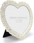 MIMOSA MOMENTS Heart shaped Jewel Picture Frame with Rhinestones (Silver, 5x5)