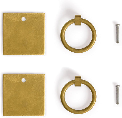 CBH Ring Plate Pulls 2.3 Inches - Set of 2 - Architectural, Interior Design, Furniture Cabinet Customization Hardware
