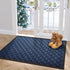 DEXI Door Mat Front Indoor Outdoor Doormat Small Heavy Duty Rubber Outside Floor Rug for Entryway Patio Waterproof Low-Profile,17"x29",Navy Blue