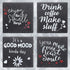 Slate Drink Coasters with Metal Holder, GOH DODD 4 Inch 8 Pieces Black Stone Coasters Bulk Cup Coaster Set for Bar Kitchen Home Apartment, Sqaure