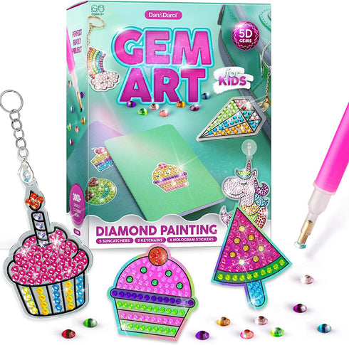 Gem Art, Kids Diamond Painting Kit - Big 5D Gems - Arts and Crafts for Kids, Girls and Boys Ages 6-12 - Gem Painting Kits - Best Tween Gift Ideas for Girls Crafts Age 4, 5, 6, 7, 8, 9, 10-12, 6-8