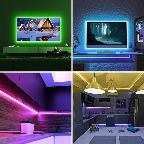 LED Strip Lights, TV LED Lights for 60-75 inch, 16.8FT DIY Timing RGB Led Light Strip with APP Control, Music Sync, USB Powered Tv Led Backlight with Remote for TV, PC, Mirror, Cabinets, etc