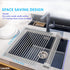 Roll Up Dish Drying Rack?Lauon Over The Sink Multipurpose Dish Drainer Tray Mat?304 Stainless Steel Foldable Dish Rack (17.8''x11.8'')