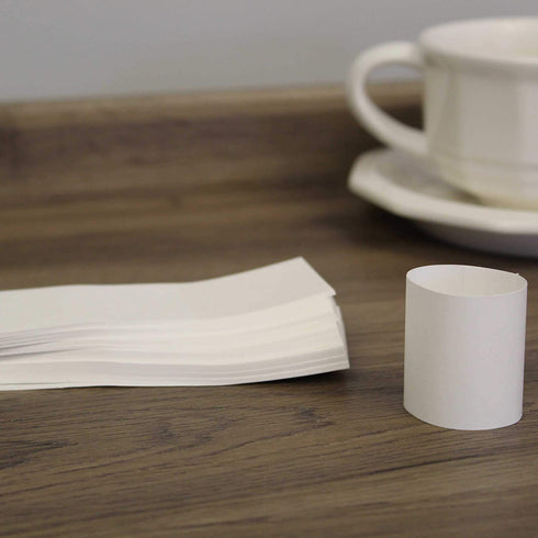 RayLynn Products, Pack of 2,500 White Premium Napkin Bands, Self-Adhesive 1.5" x 4.25"¦
