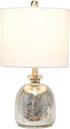 Elegant Designs LT3335-MUR Textured Glass Table Lamp, Mercury/White