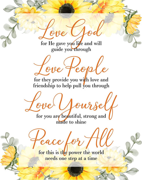 10 Commandments Wall Art - Fruit of The Spirit Wall Art - Ten Commandments Wall Decor - Christian Gift - Sunflower Decor - Family Wall Decor - UNFRAMED 8x10inch