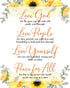 10 Commandments Wall Art - Fruit of The Spirit Wall Art - Ten Commandments Wall Decor - Christian Gift - Sunflower Decor - Family Wall Decor - UNFRAMED 8x10inch