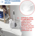 Clorox Toilet Plunger and Bowl Brush Combo Set with Caddy, 6.75" x 7" x 19.5", White/Gray
