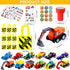 46 Pieces Construction Birthday Party Supplies 12 Construction Party Bags 12 Mini Dump Trucks 12 Truck Stamper 10 Stick-on Easter Tattoos Party Souvenirs for Boys Girls Give Away Classroom Reward