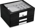 Oyydecor 3-Layer Jewelry Organizer with 2 Drawers Pu Leather Jewelry Box Organizer Display Storage case Necklace Ring Earring Storage Lockable Gift Case Gifts for Women