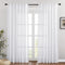 PONY DANCE Sheer White Curtains - Linen Curtains 84 inches Long for Living Room Delicate Back Tab Semi-Sheer Privacy Window Covering for Bedroom, 52" W x 84" L, 2 PCs
