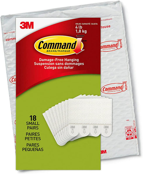 Command Small Picture Hanging Strips, 18-Pairs (36-Strips), Decorate Damage-Free, Easy to Open Packaging