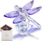 H&D HYALINE & DORA Standing Crystal Dragonfly with Diamond Ornament,Glass Animal Figurines Collectibles,Crystal Souvenir
