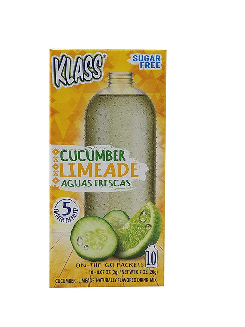 Klass, Aguas Frescas Cucumber Limeade On The Go Packets, 10-.07 Oz