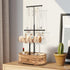 Emfogo Jewelry Organizer Tree Stand Wood Basic Jewelry Drawer Storage Box with Double Rods & 3 Tier Jewelry Holder Bracelet Organizer Necklaces Earring Ring Display(Carbonized Black)