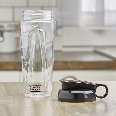 BLACK+DECKER PowerCrush Personal Blender Jar with Travel Lid, Clear, PBJ1650